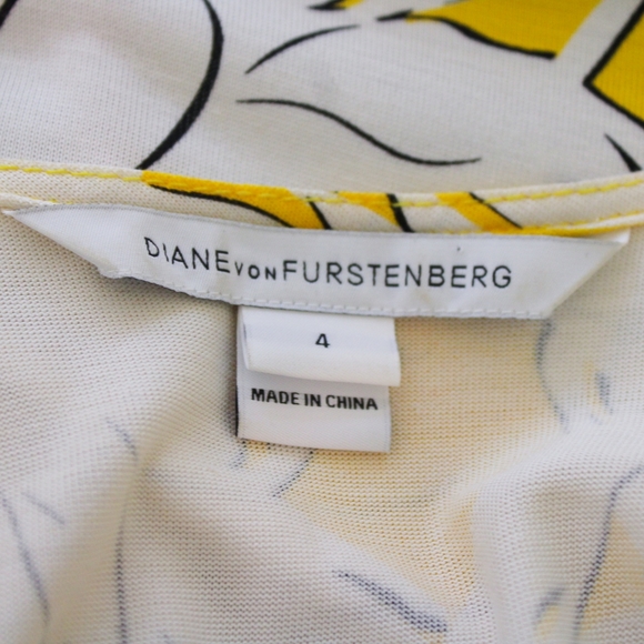 Diane von Furstenberg Silk Wrap Yellow Dress - Picture 7 of 8